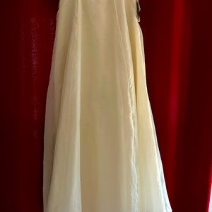 NWT Beautiful layered 100% silk evening ivory skirt.